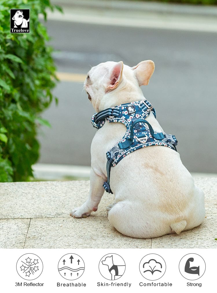 Truelove 3M Reflective Cotton Floral Dog Harness
