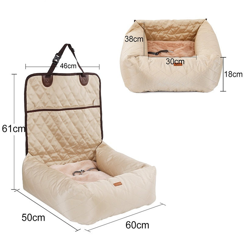 2-in-1 Dog Car Seat & Bed – Foldable Travel Bed