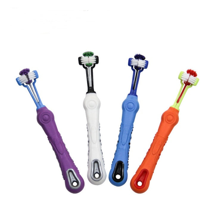 Three-Sided Pet Toothbrush for Dogs & Cats (3 Pack)
