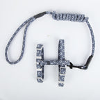 Horse bridle with floral pattern on a white background