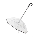 Transparent Dog Umbrella with Leash Attachment – Waterproof Protection for Small Dogs