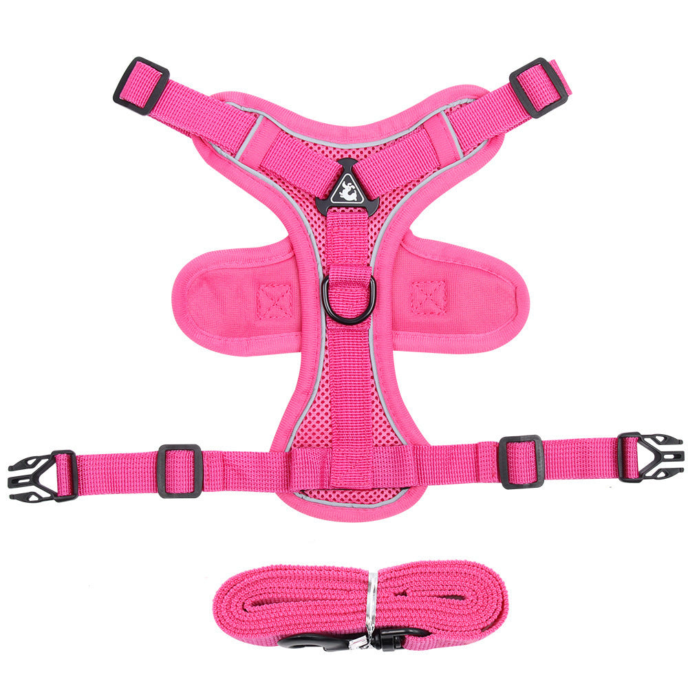 Reflective Adjustable Mesh Pet Harness and Leash Set