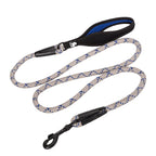 Dog leash with floral pattern on a white background