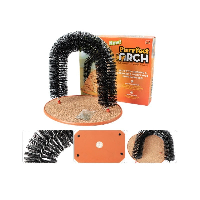 2-in-1 Cat Grooming Arch & Scratcher Toy