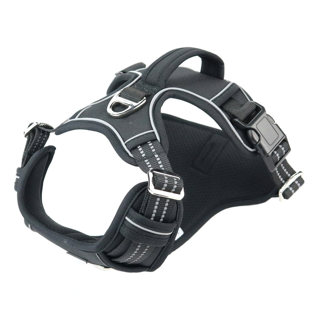 Reflective Dog Harness with Dual Leash Attachment