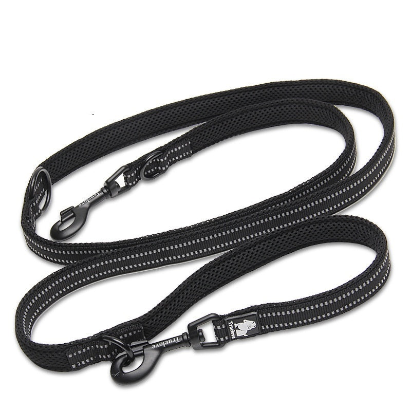 Truelove 7-in-1 Reflective Multi-Function Dog Leash – Hands-Free, Double Leash & Adjustable Length