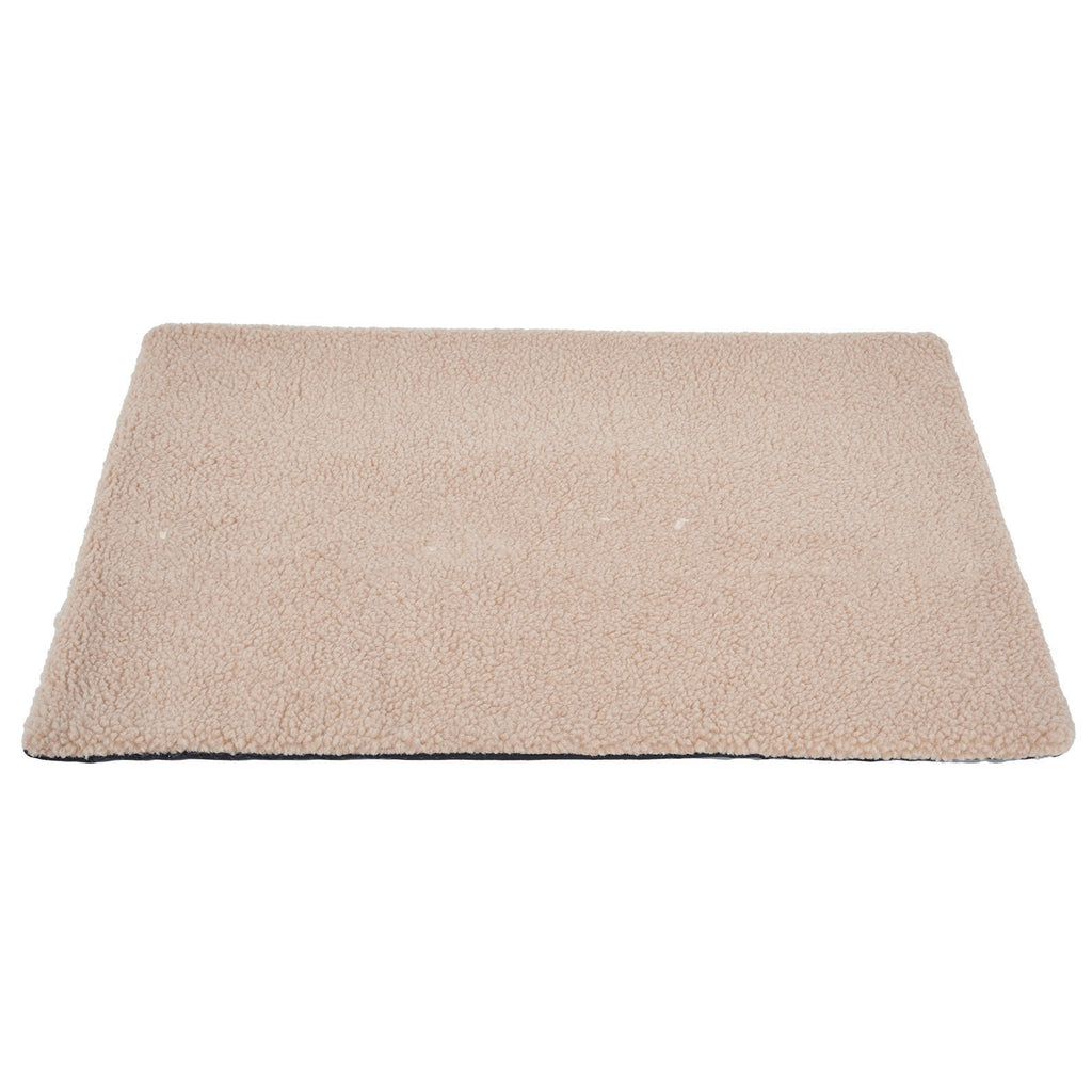 Beige bath mat on a white background