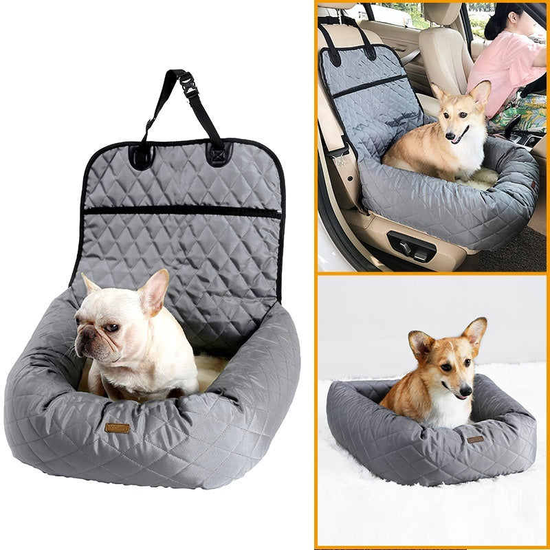2-in-1 Dog Car Seat & Bed – Foldable Travel Bed