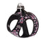 Floral patterned dog harness on a white background