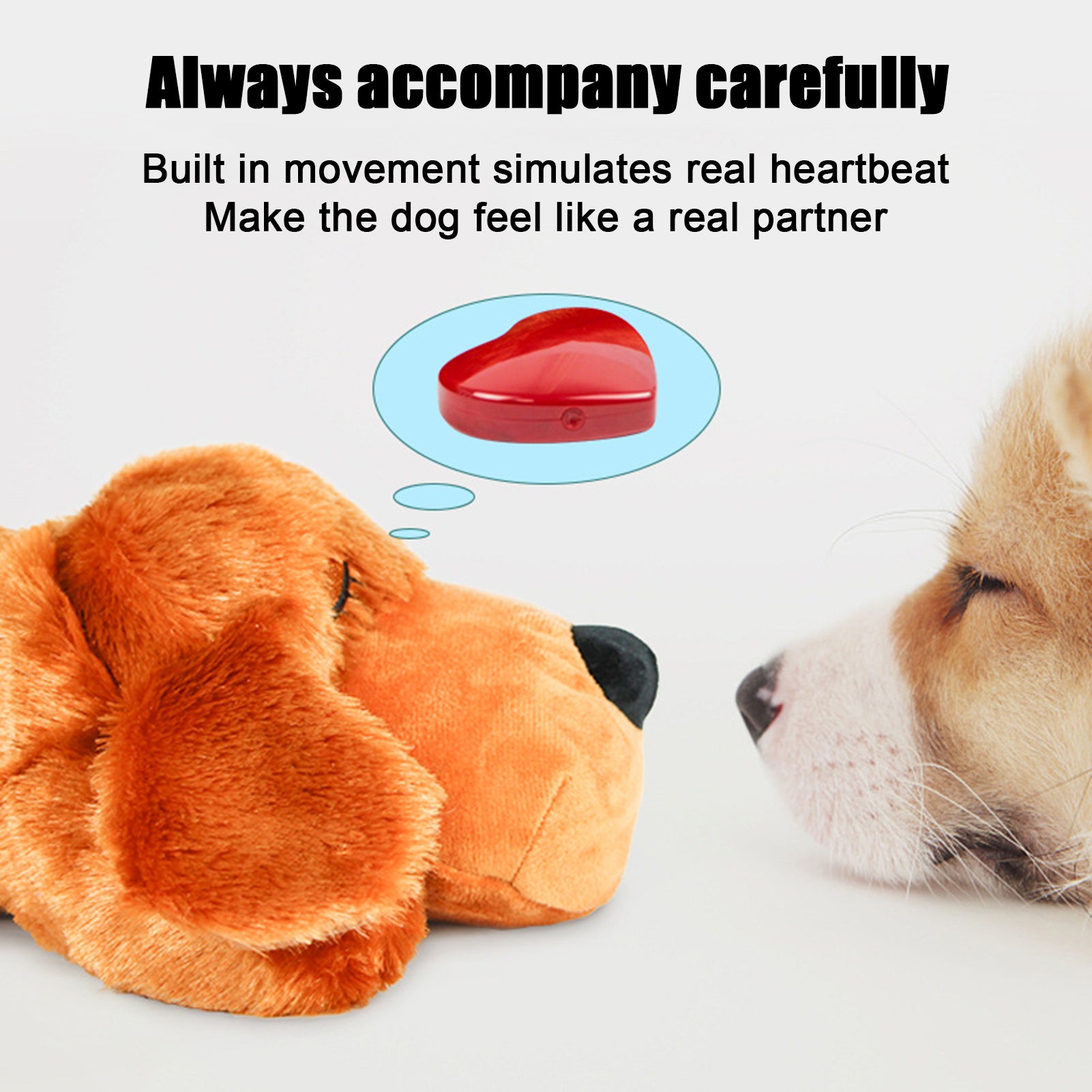 Heartbeat Plush Dog Toy & Comfort Companion