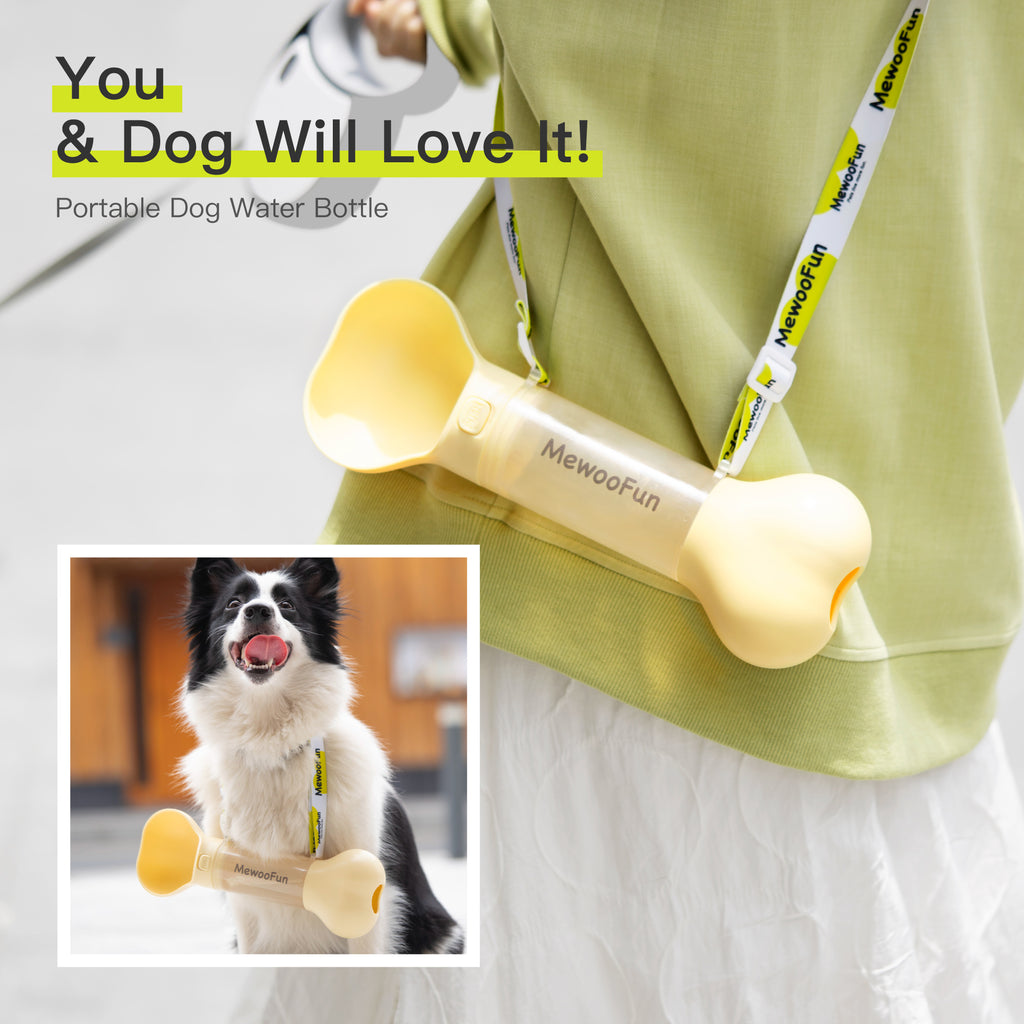 MeewooFun 2-in-1 Dog Water Bottle