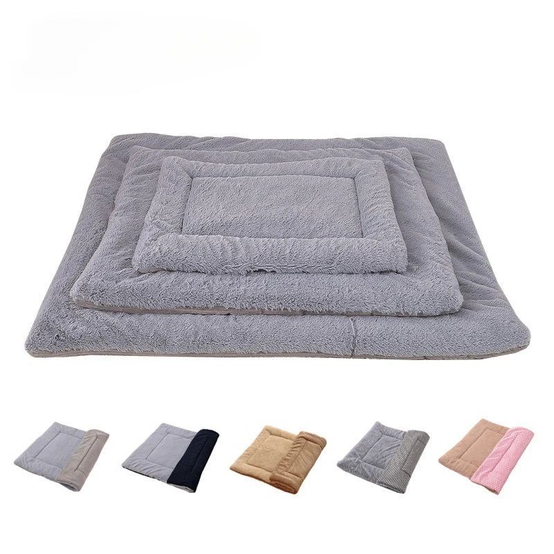 Set of gray pet beds with smaller images of different colored pet beds at the bottom.