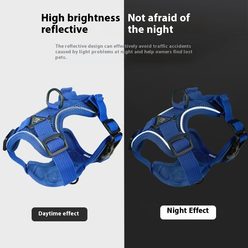 Reflective Adjustable Mesh Pet Harness and Leash Set
