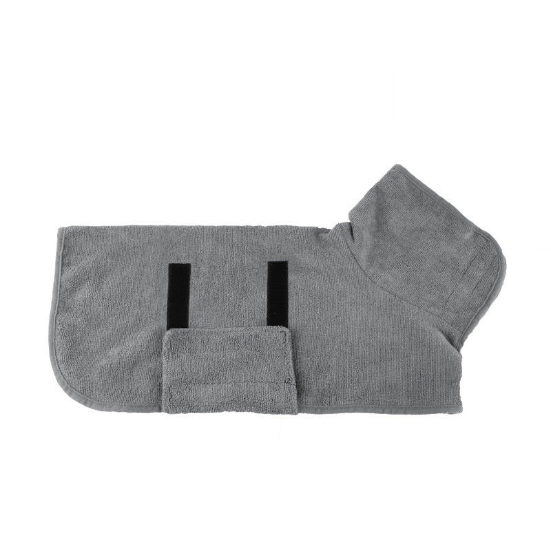 Gray towel set with a pouch on a white background
