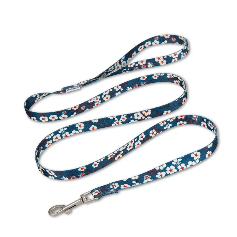Truelove Floral Cotton Dog Collar & Leash Set