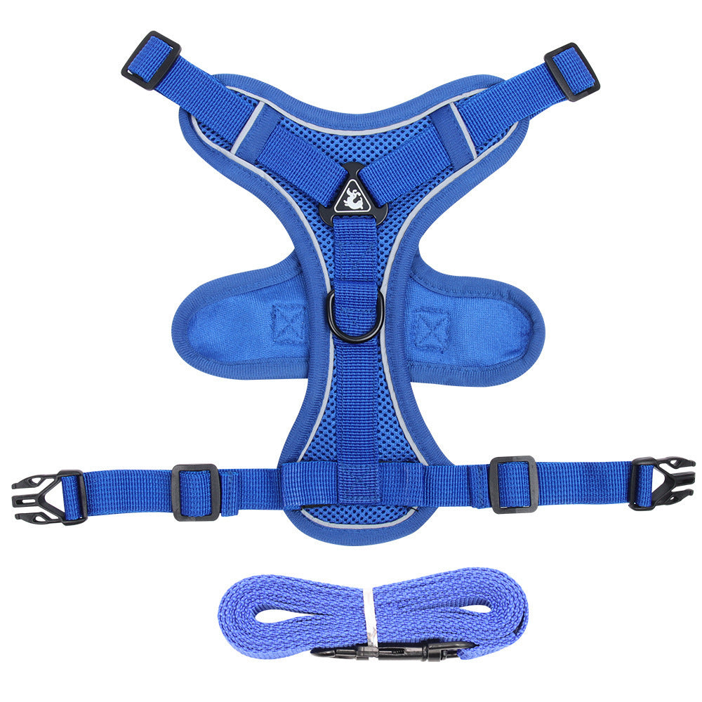 Reflective Adjustable Mesh Pet Harness and Leash Set