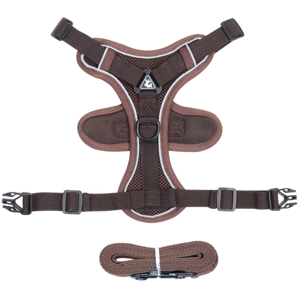 Reflective Adjustable Mesh Pet Harness and Leash Set